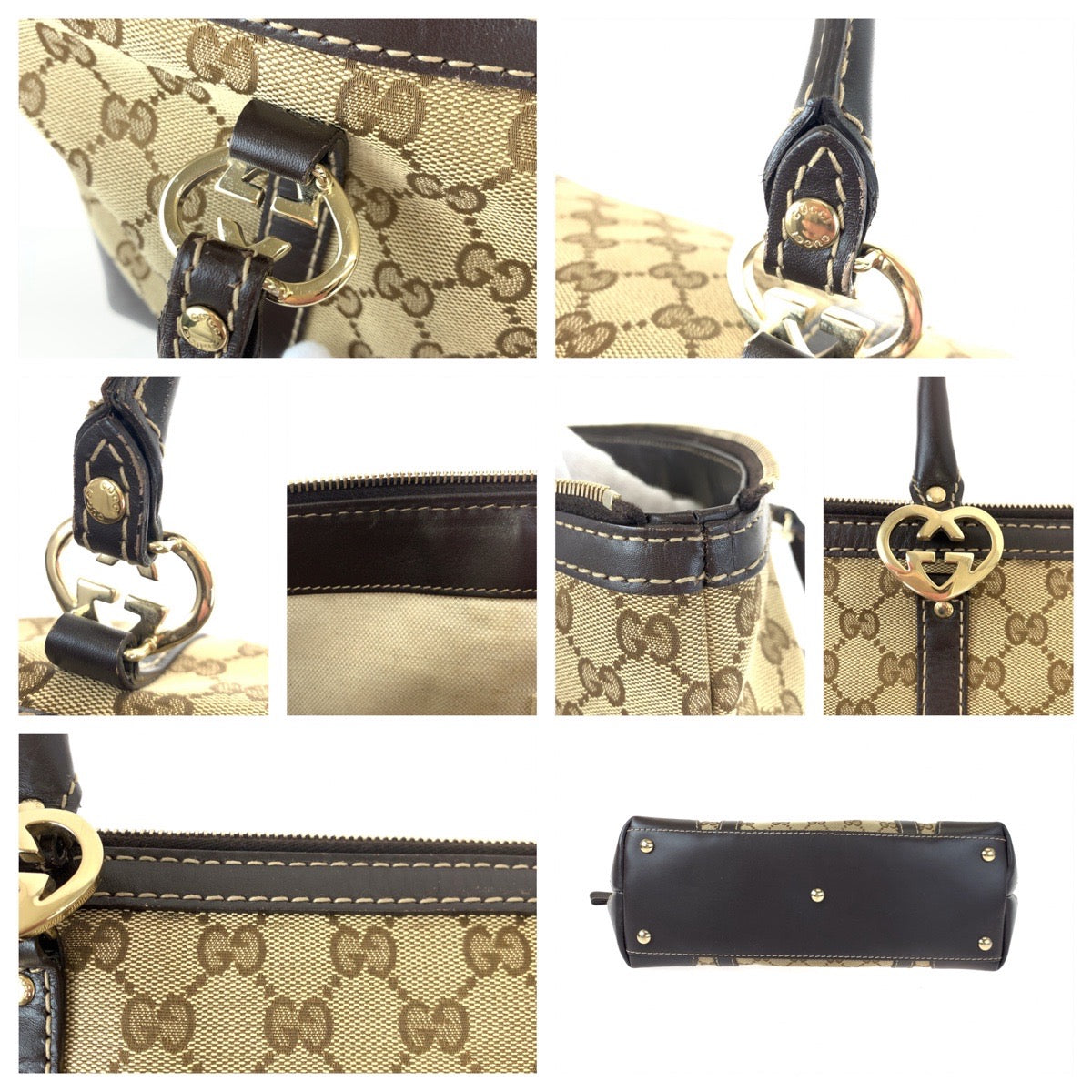 H-00440
GUCCI グッチ ラブリー ブラウン 茶 GGキャンバス / レザー 257069 トートバッグ ハンドバッグ ショルダーバッグ  レディース