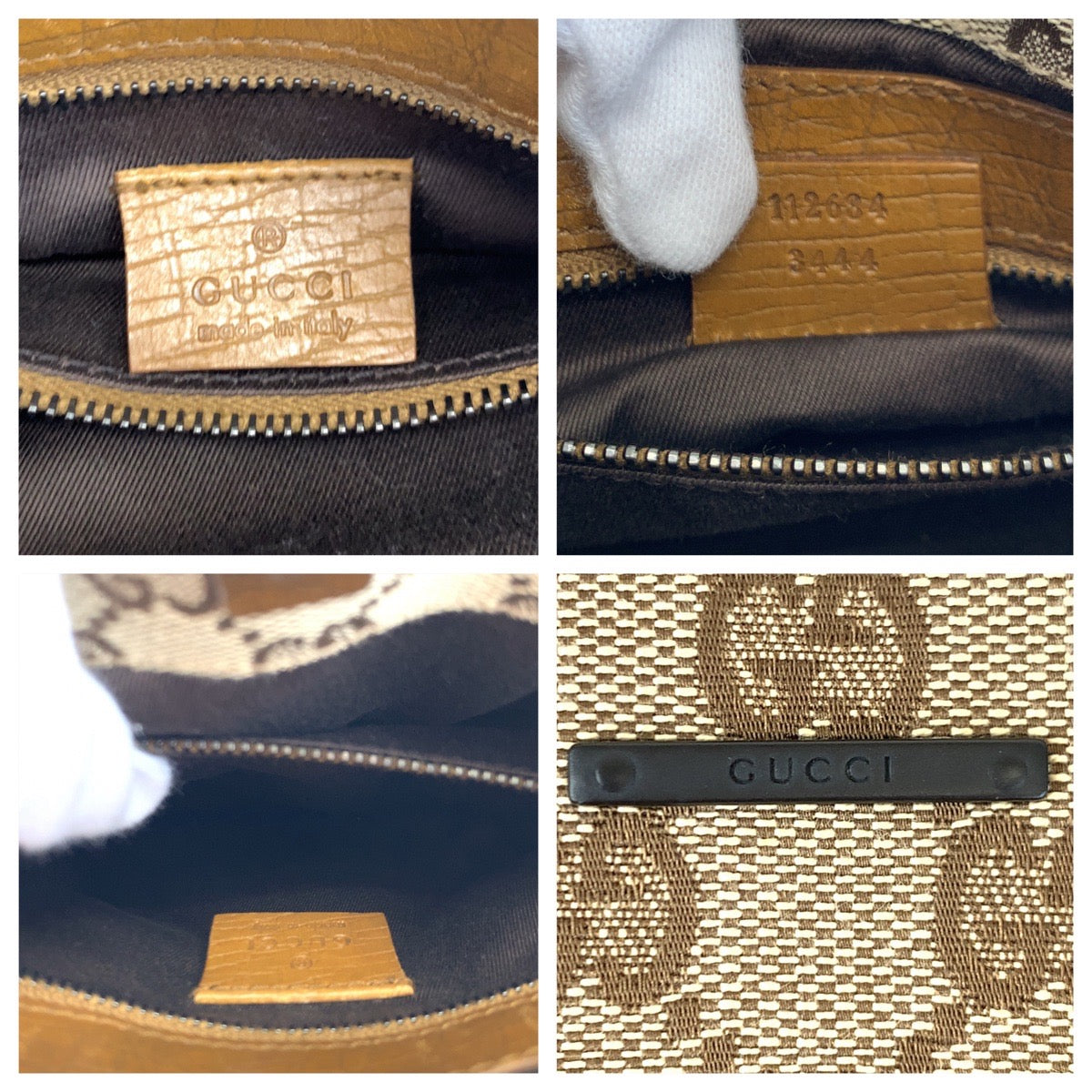 10310
GUCCI グッチ ウッドハンドル ブラウン 茶 GGキャンバス / ウッド 112684 ハンドバッグ ショルダーバッグ  レディース