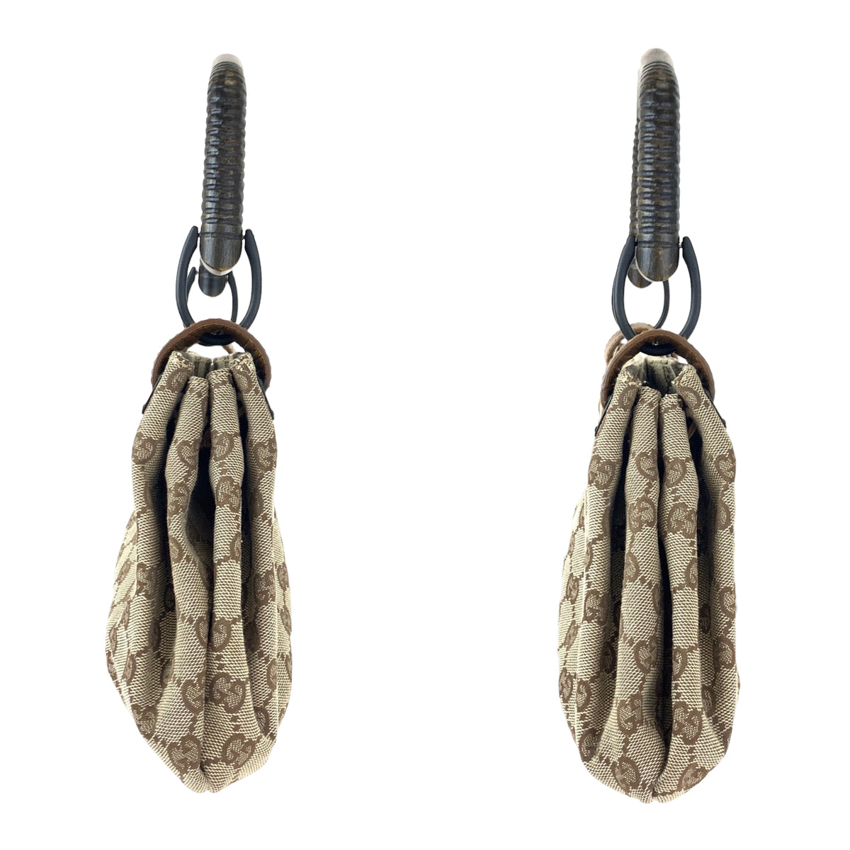 10310
GUCCI グッチ ウッドハンドル ブラウン 茶 GGキャンバス / ウッド 112684 ハンドバッグ ショルダーバッグ  レディース