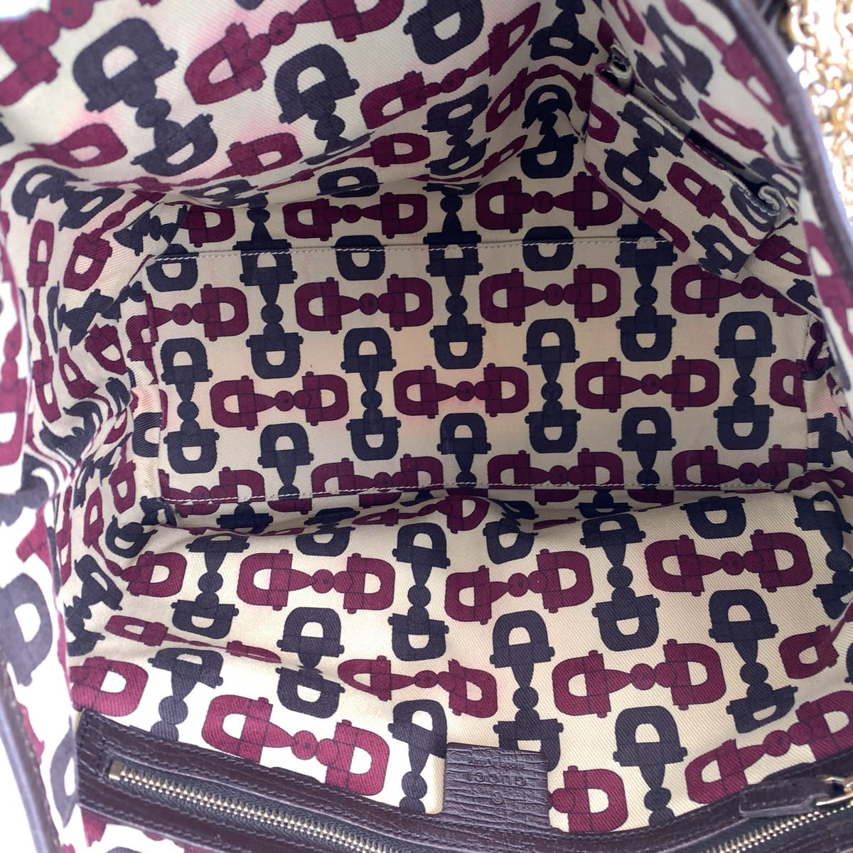 H-00442
GUCCI グッチ シェリーライン ブラウン 茶 GGキャンバス / レザー 137396 トートバッグ ハンドバッグ  レディース