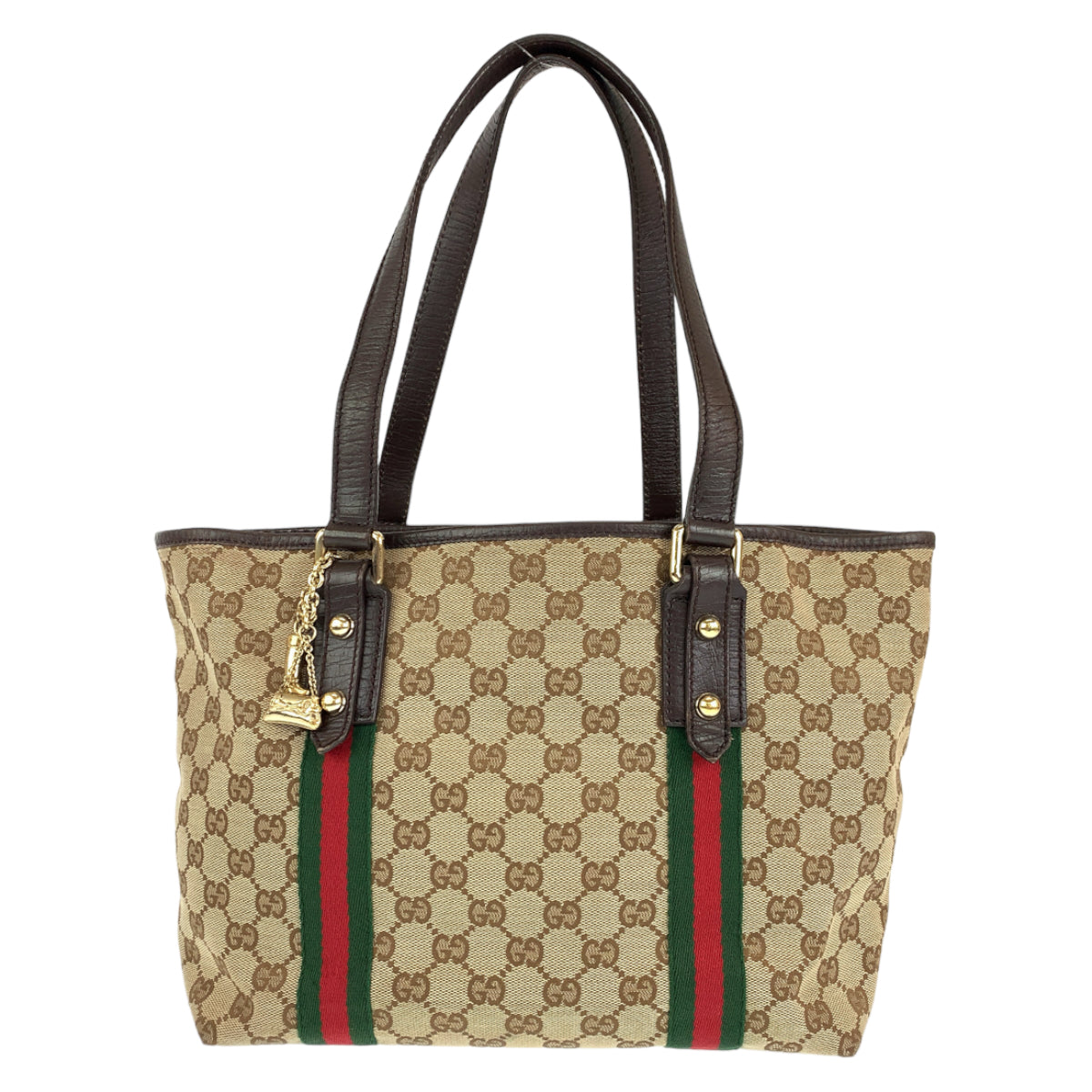 H-00442
GUCCI グッチ シェリーライン ブラウン 茶 GGキャンバス / レザー 137396 トートバッグ ハンドバッグ  レディース