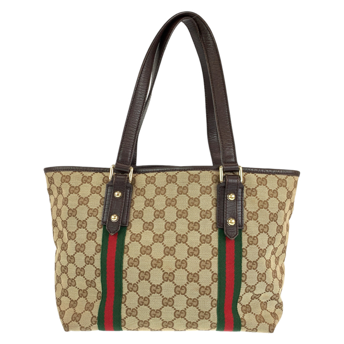 H-00442
GUCCI グッチ シェリーライン ブラウン 茶 GGキャンバス / レザー 137396 トートバッグ ハンドバッグ  レディース