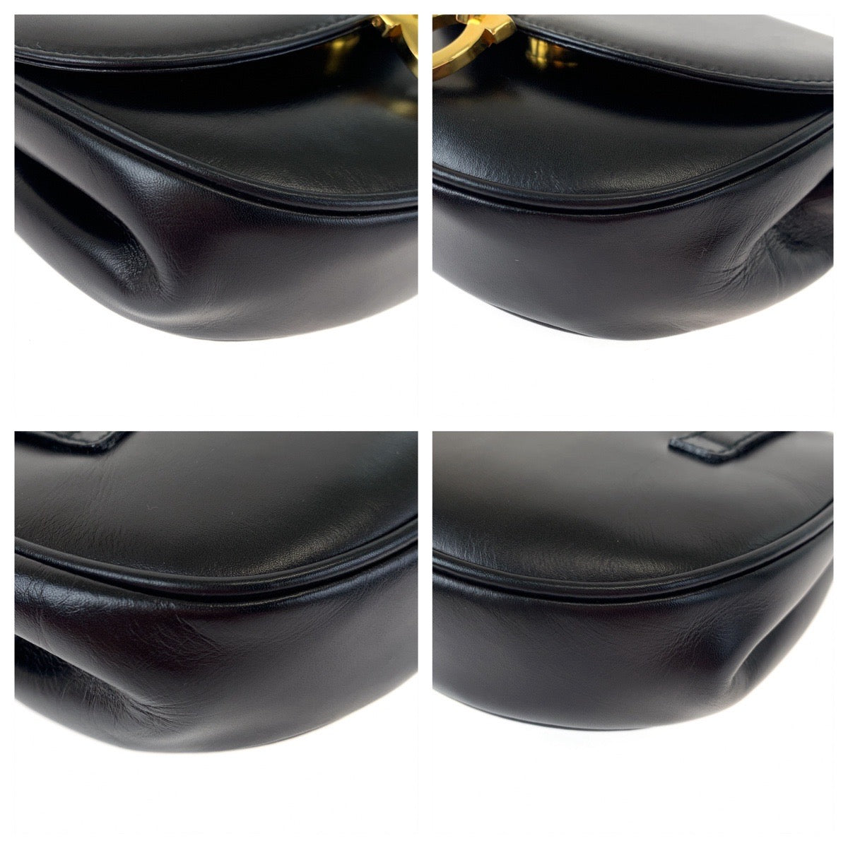 H-00443
Salvatore Ferragamo サルヴァトーレフェラガモ ガンチーニ ブラック 黒 ゴールド金具 レザー AQ215 613 チェーンショルダーバッグ クラッチバッグ 2way  レディース