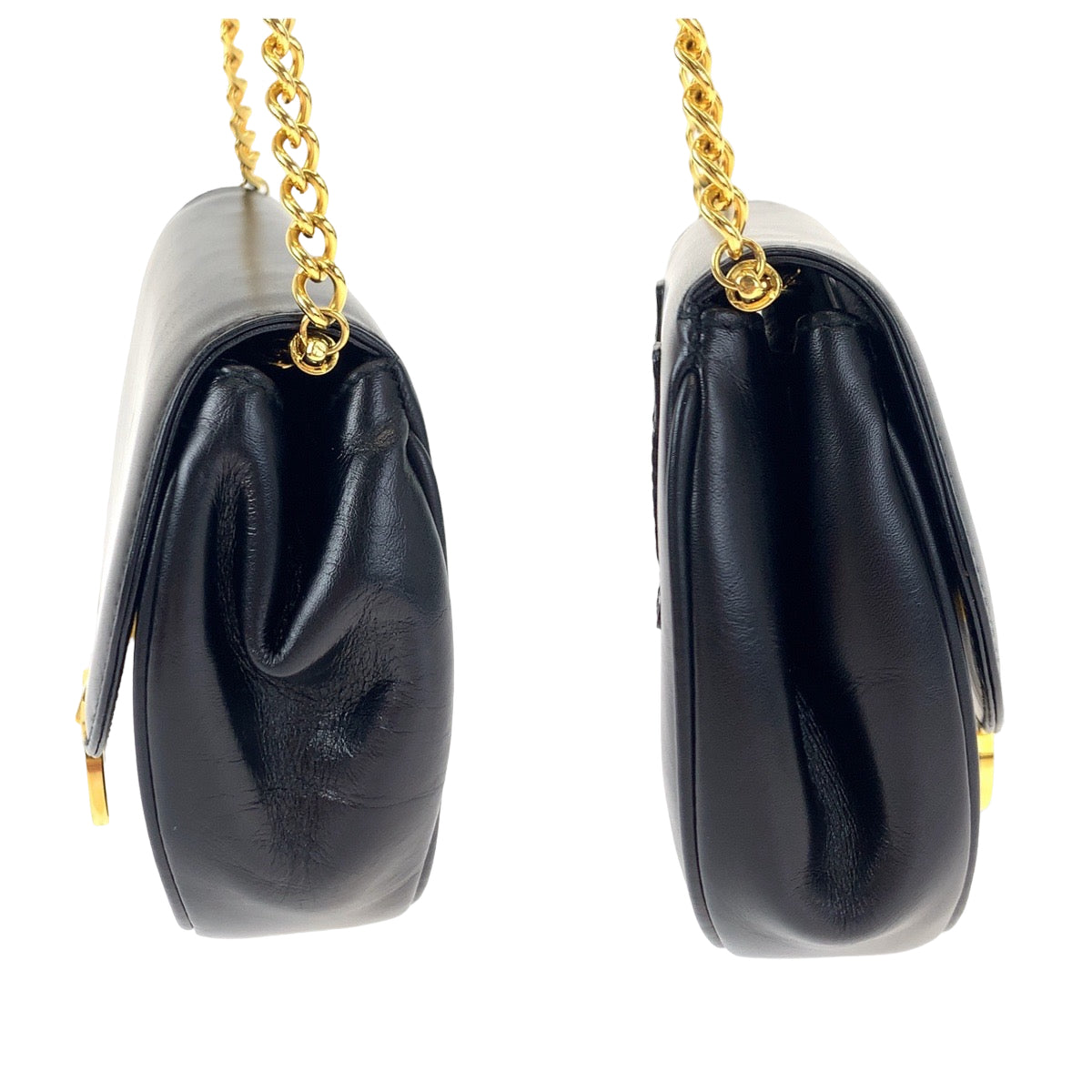 H-00443
Salvatore Ferragamo サルヴァトーレフェラガモ ガンチーニ ブラック 黒 ゴールド金具 レザー AQ215 613 チェーンショルダーバッグ クラッチバッグ 2way  レディース
