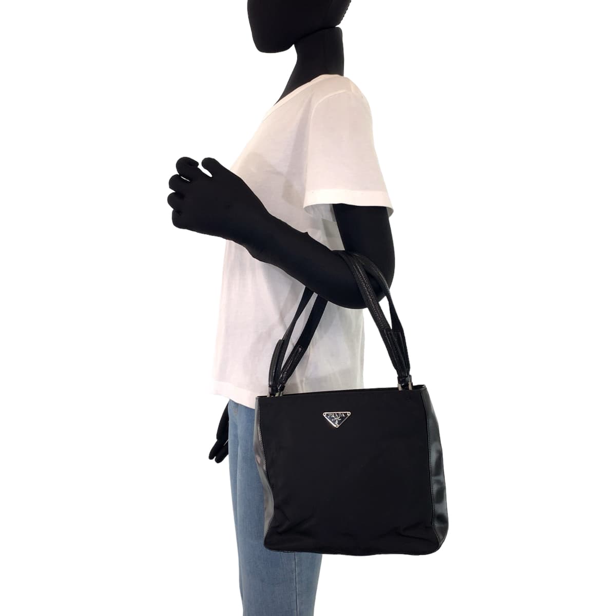 H-00445
PRADA プラダ テスート ブラック 黒 ナイロン トートバッグ ハンドバッグ  レディース