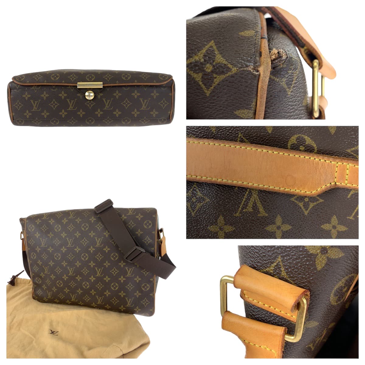 10312
LOUIS VUITTON ルイヴィトン モノグラム アベス ブラウン PVC M45257 ショルダーバッグ 斜め掛け メッセンジャーバッグ  メンズ AB52