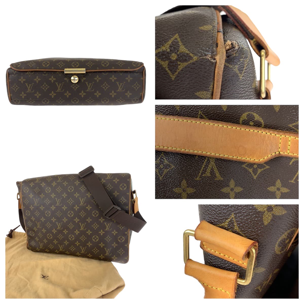 10312
LOUIS VUITTON ルイヴィトン モノグラム アベス ブラウン PVC M45257 ショルダーバッグ 斜め掛け メッセンジャーバッグ  メンズ