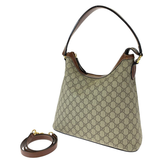 H-00451
GUCCI グッチ ブラウン 茶 GGスプリームキャンバス 414930 ショルダーバッグ 2way  レディース