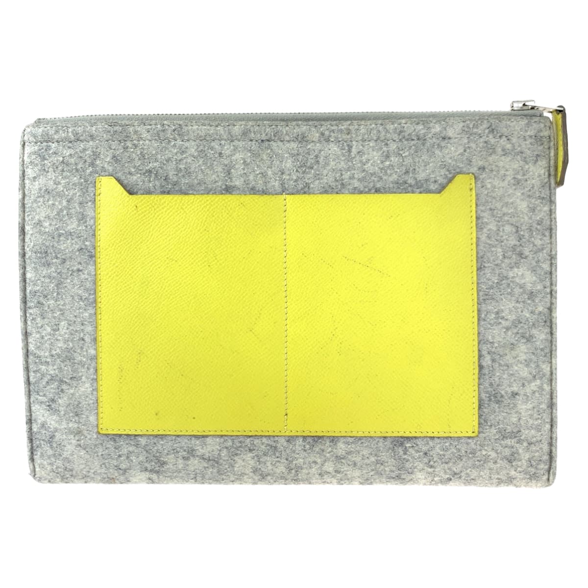 H-00453
HERMES エルメス トゥードゥー29 グレー イエロー系 フェルト / ヴォーエプソン クラッチバッグ セカンドバッグ A刻印  メンズ