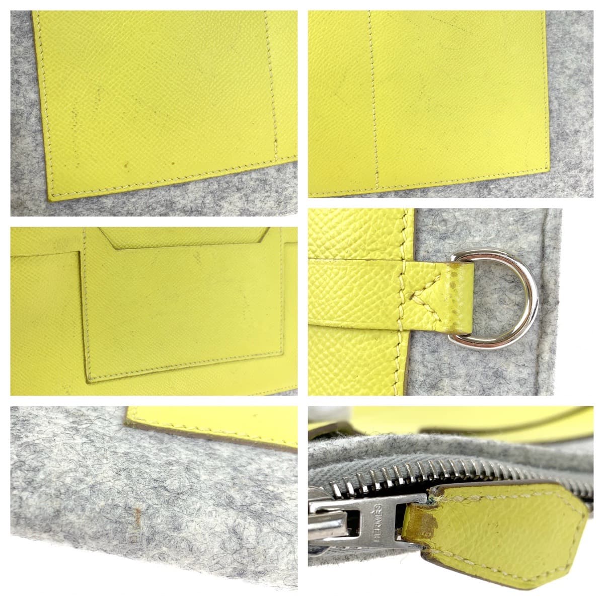 H-00453
HERMES エルメス トゥードゥー29 グレー イエロー系 フェルト / ヴォーエプソン クラッチバッグ セカンドバッグ A刻印  メンズ