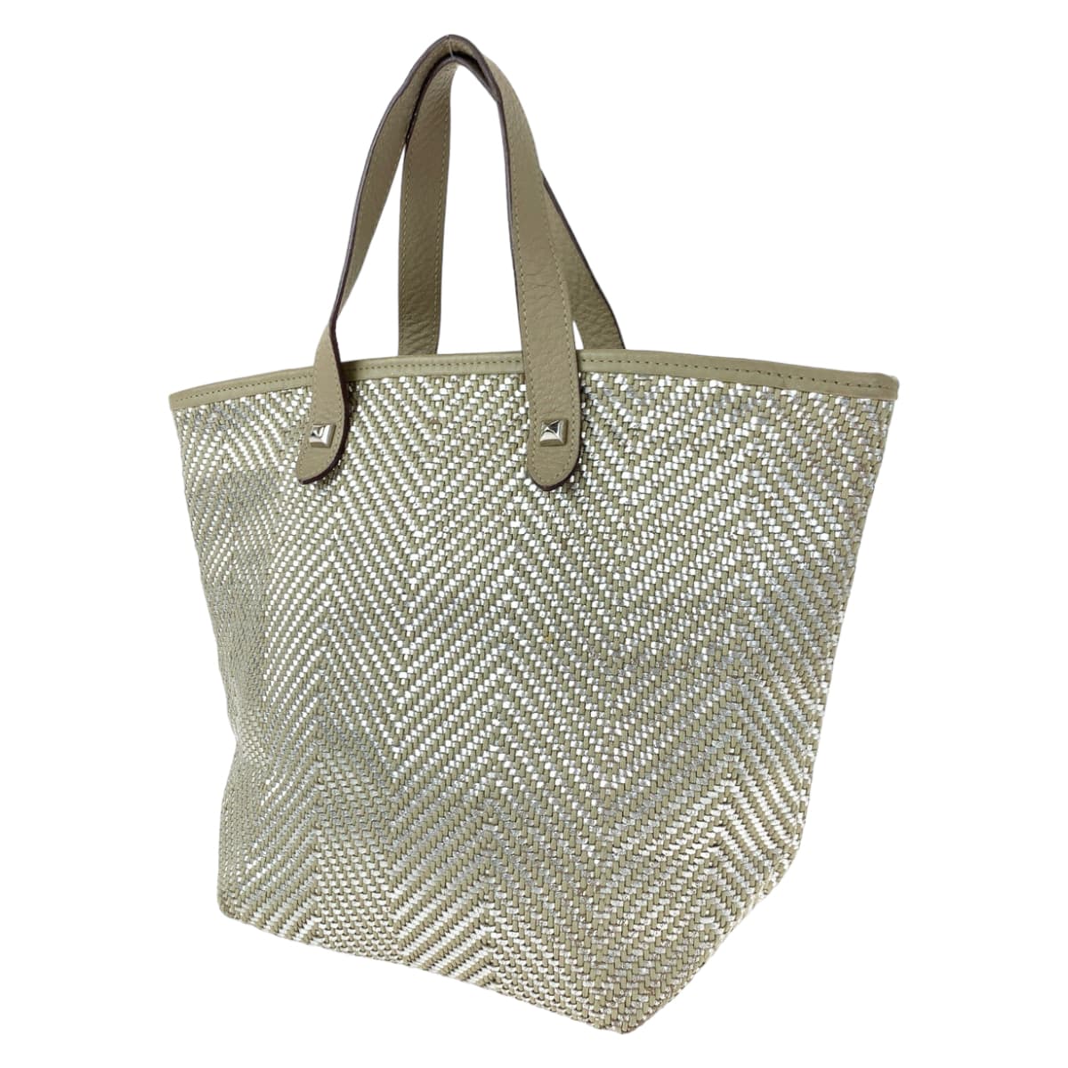H-00454
HERMES エルメス チェンナイPM ブラウン 茶 シルバー カーフ / ポリエステル ハンドバッグ トートバッグ □M刻印  レディース
