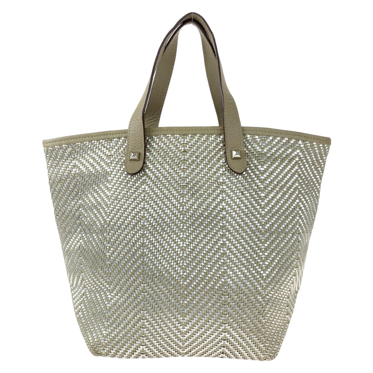 H-00454
HERMES エルメス チェンナイPM ブラウン 茶 シルバー カーフ / ポリエステル ハンドバッグ トートバッグ □M刻印  レディース