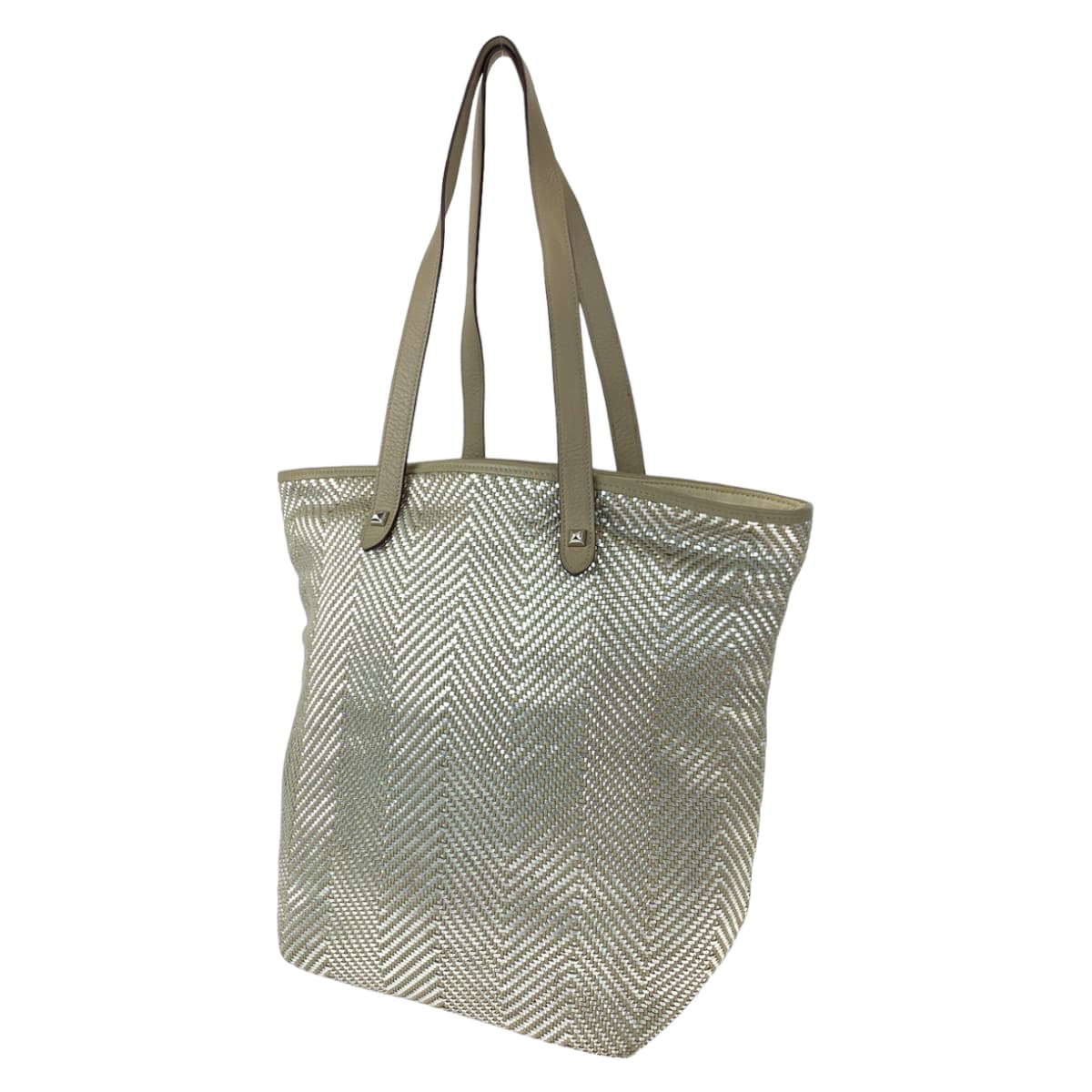 H-00455
HERMES エルメス チェンナイMM ブラウン 茶 シルバー カーフ / ポリエステル トートバッグ ハンドバッグ □M刻印  レディース