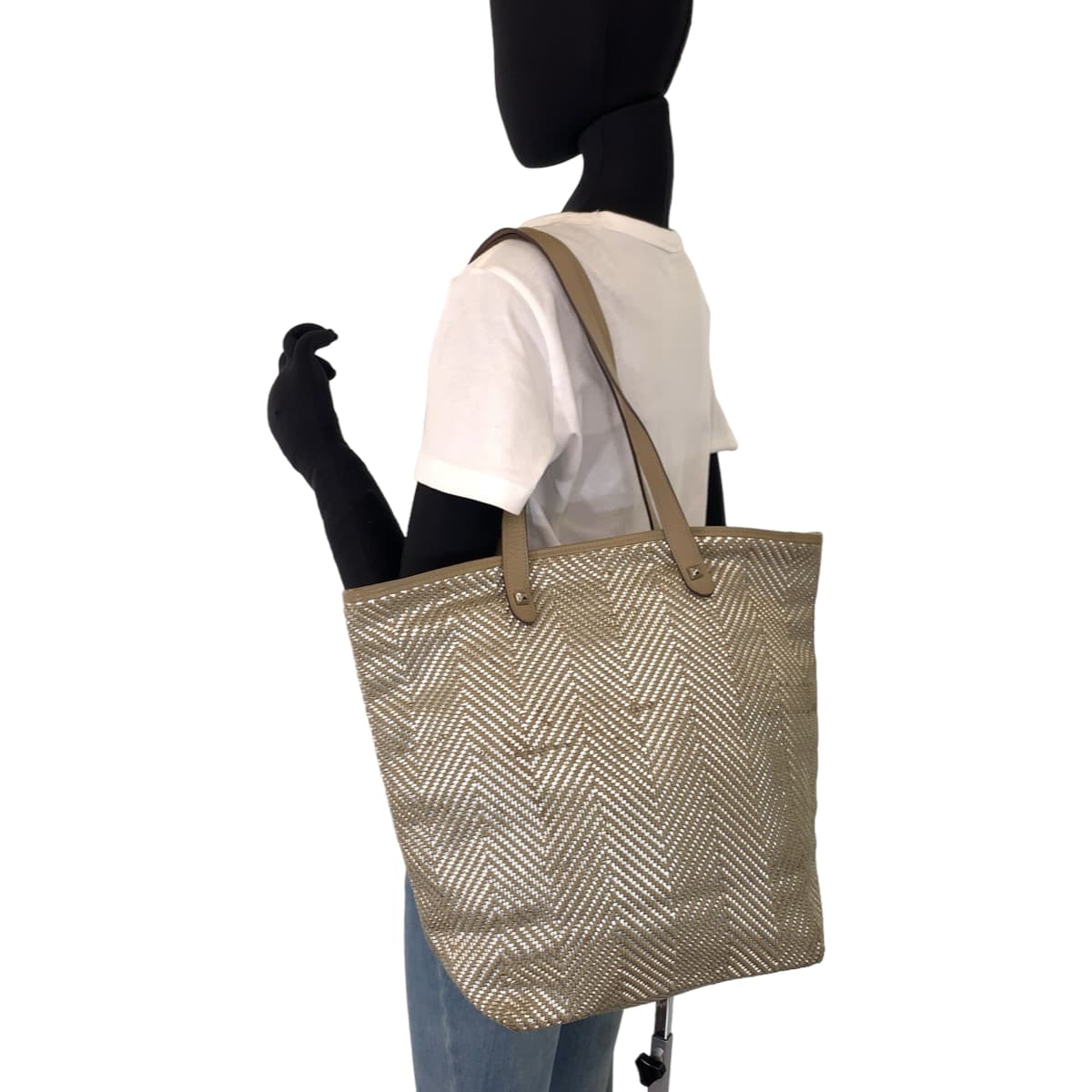 H-00455
HERMES エルメス チェンナイMM ブラウン 茶 シルバー カーフ / ポリエステル トートバッグ ハンドバッグ □M刻印  レディース
