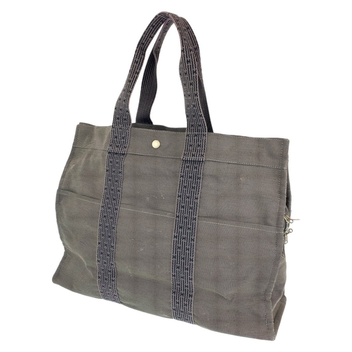 H-00456
HERMES エルメス エールラインGM グレー キャンバス トートバッグ ハンドバッグ  メンズ