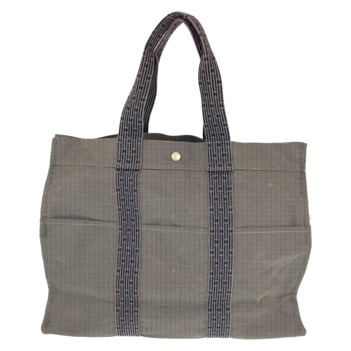 H-00456
HERMES エルメス エールラインGM グレー キャンバス トートバッグ ハンドバッグ  メンズ
