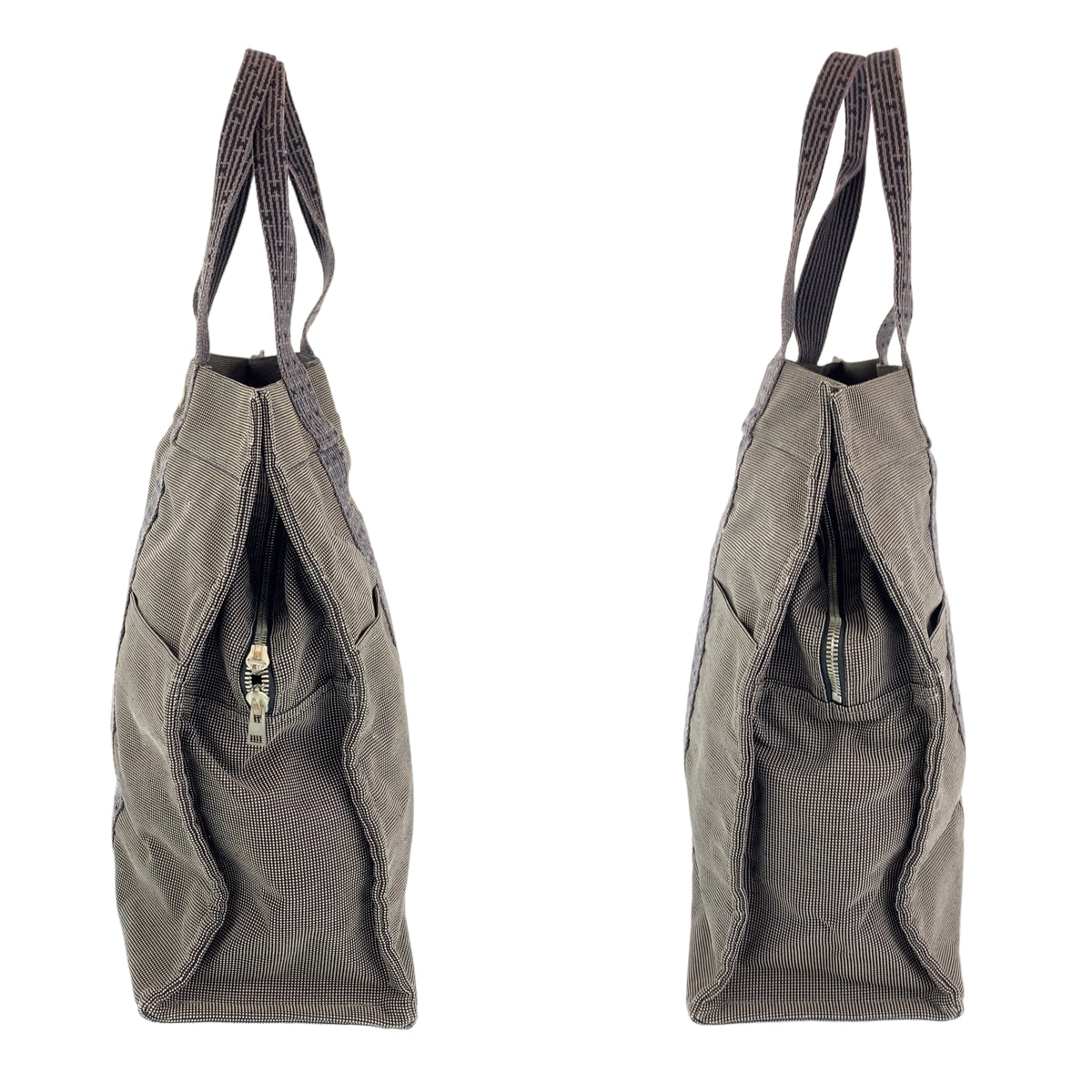 H-00456
HERMES エルメス エールラインGM グレー キャンバス トートバッグ ハンドバッグ  メンズ