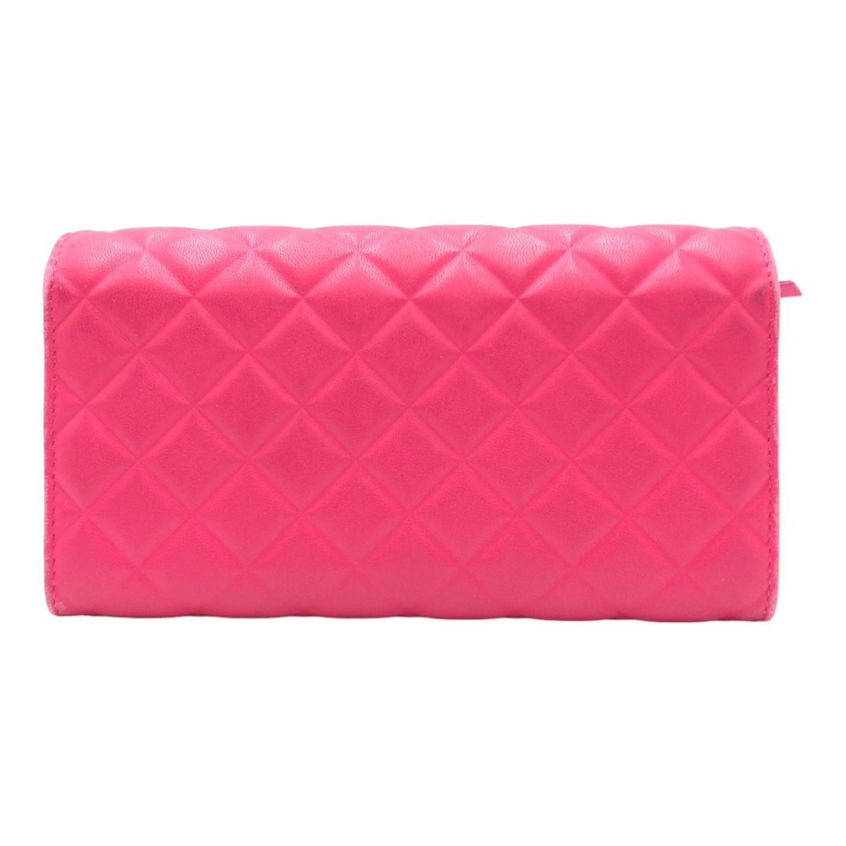 10321
 CHANEL Chanel Matelasse Coco Mark Pink Silver Hardware Lambskin Long Wallet Billfold Women's