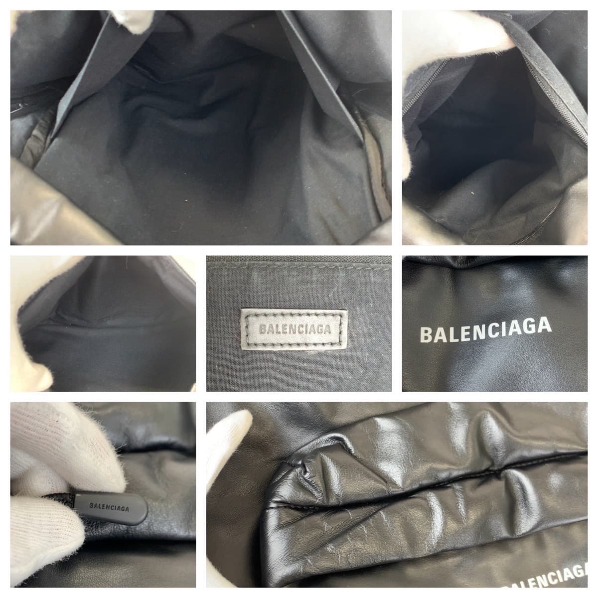 H-00463
BALENCIAGA バレンシアガ PUFFY ブラック 黒 カーフ リュック バックパック  メンズ