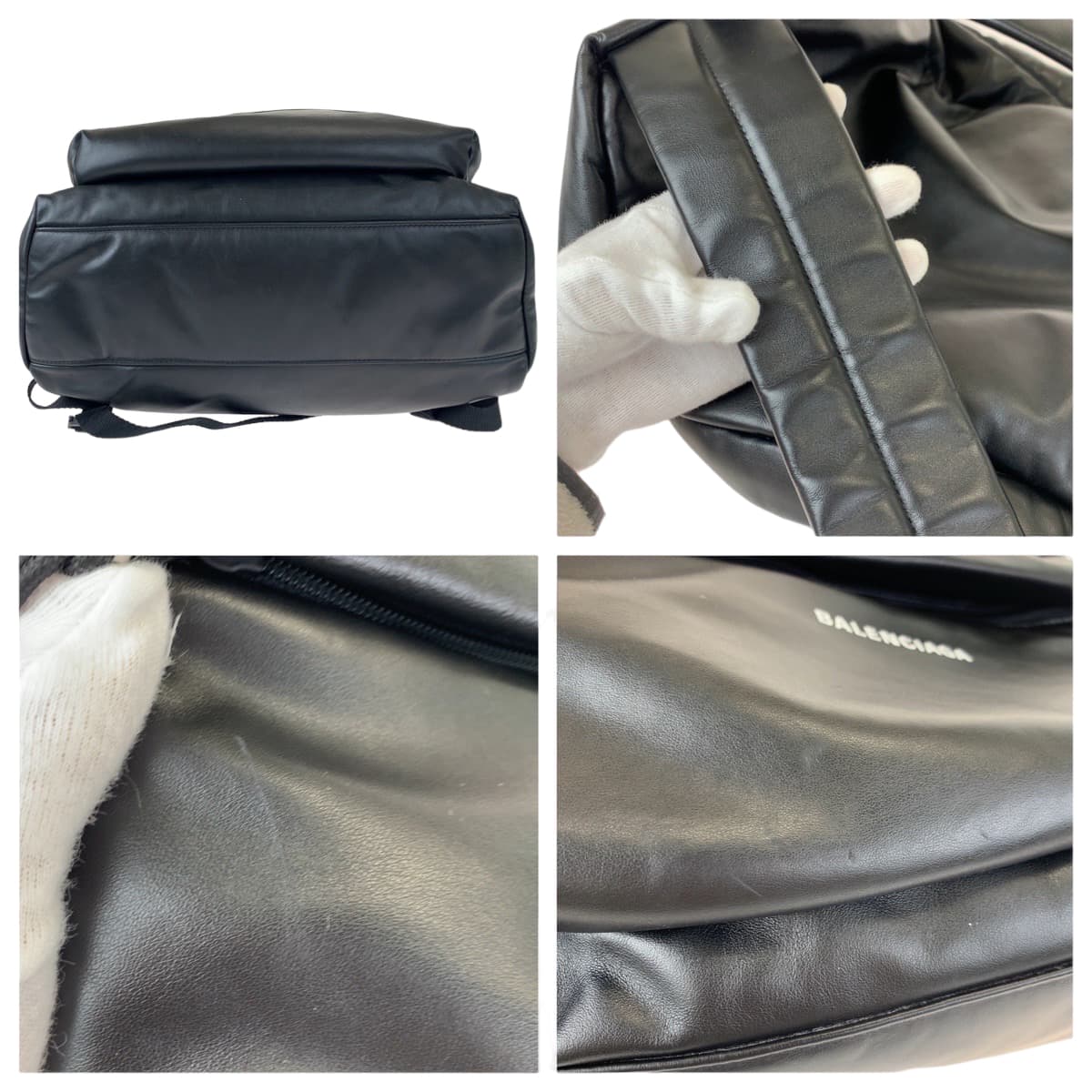 H-00463
BALENCIAGA バレンシアガ PUFFY ブラック 黒 カーフ リュック バックパック  メンズ