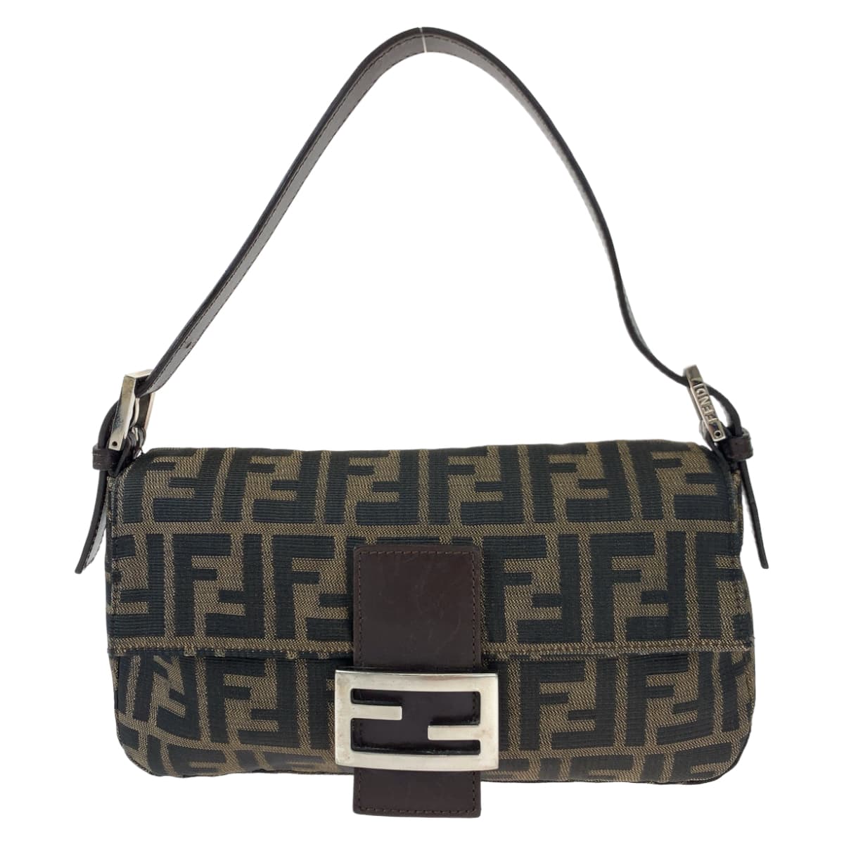 H-00464
FENDI フェンディ ズッカ マンマバケット ブラウン 茶 シルバー金具 キャンバス ハンドバッグ アクセサリーポーチ  レディース