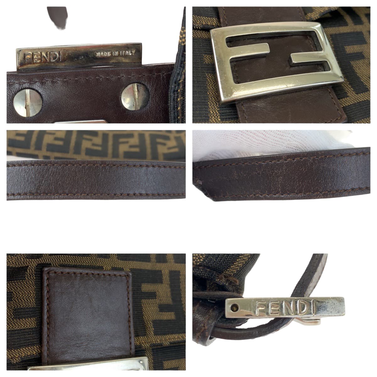 H-00464
FENDI フェンディ ズッカ マンマバケット ブラウン 茶 シルバー金具 キャンバス ハンドバッグ アクセサリーポーチ  レディース
