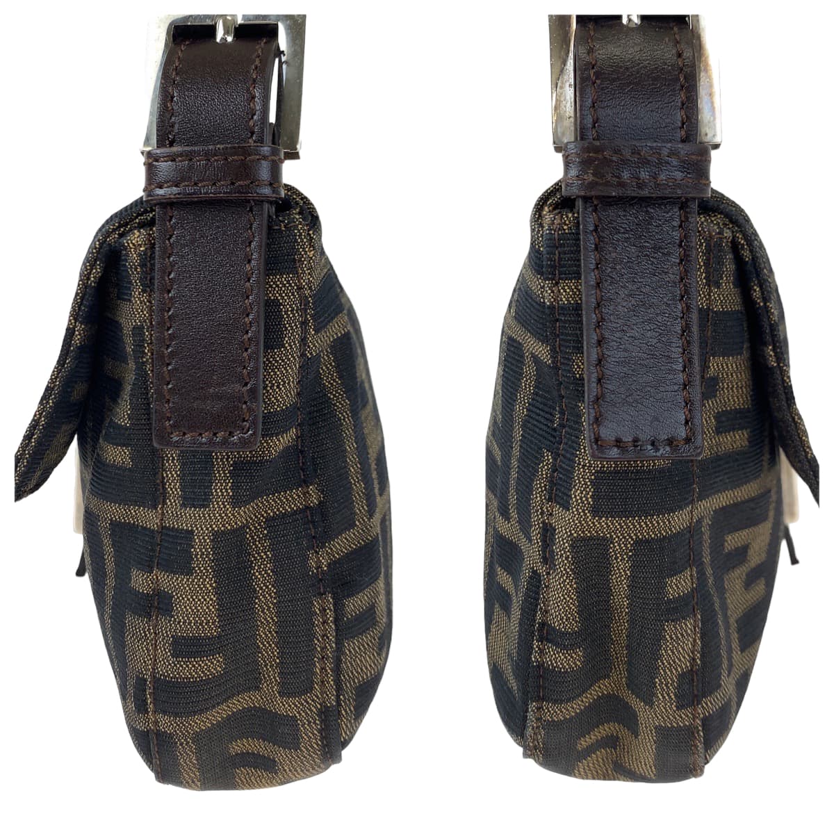 H-00464
FENDI フェンディ ズッカ マンマバケット ブラウン 茶 シルバー金具 キャンバス ハンドバッグ アクセサリーポーチ  レディース