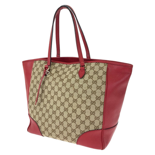 H-00465
GUCCI グッチ レッド 赤 ベージュ GGキャンバス 449242 ショルダーバッグ トートバッグ  レディース