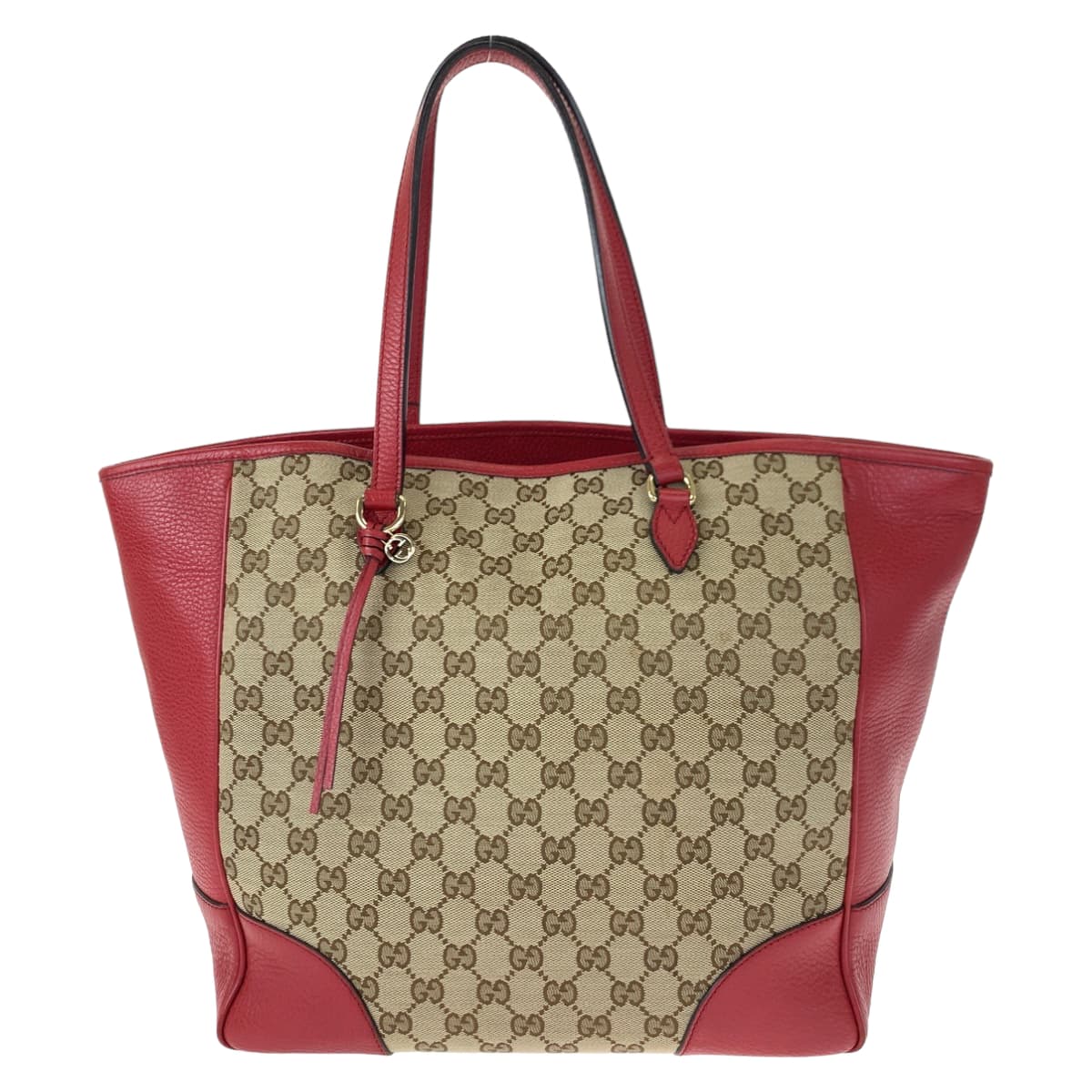 H-00465
GUCCI グッチ レッド 赤 ベージュ GGキャンバス 449242 ショルダーバッグ トートバッグ  レディース