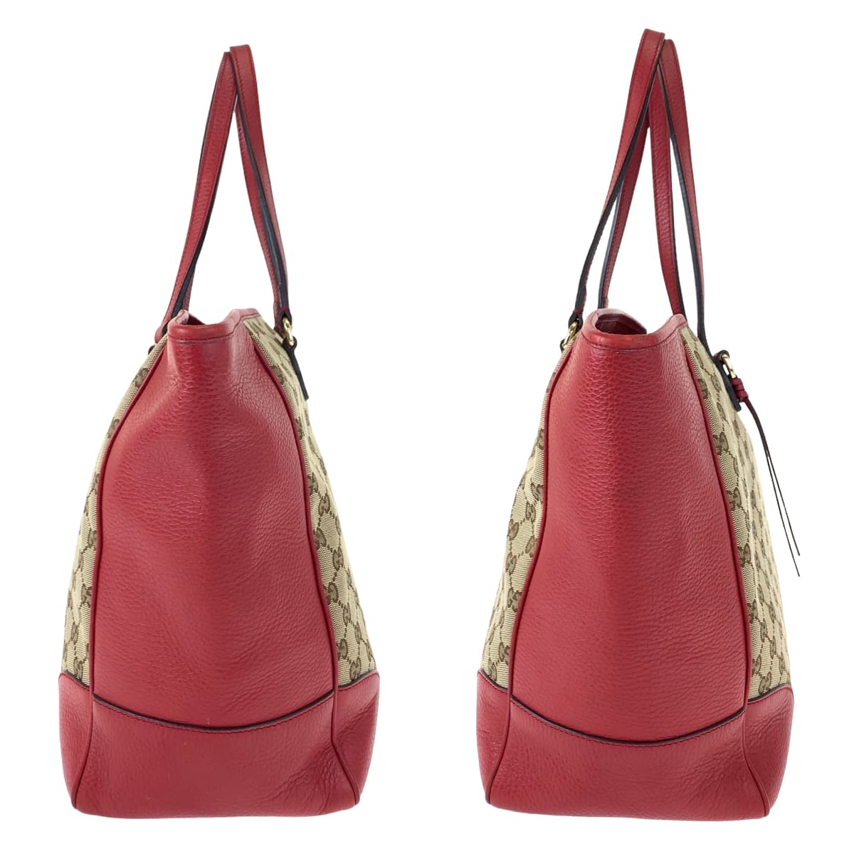 H-00465
GUCCI グッチ レッド 赤 ベージュ GGキャンバス 449242 ショルダーバッグ トートバッグ  レディース