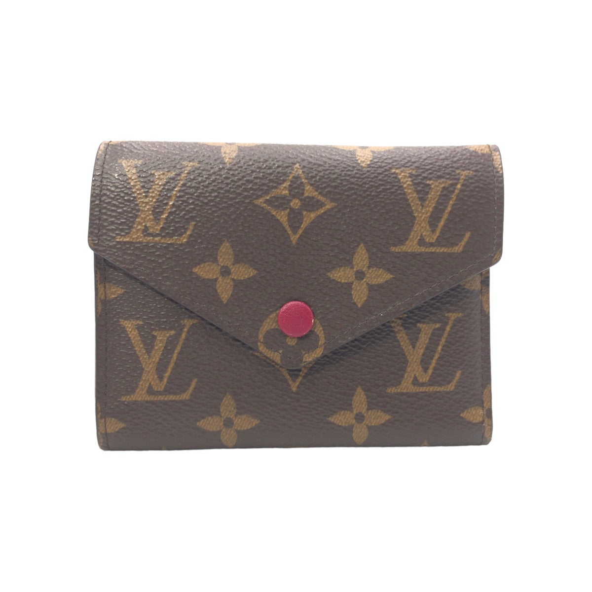 10324
LOUIS VUITTON ルイヴィトン モノグラム ポルトフォイユ ヴィクトリーヌ ブラウン フューシャ PVC M41938 折財布 コンパクトウォレット  レディース