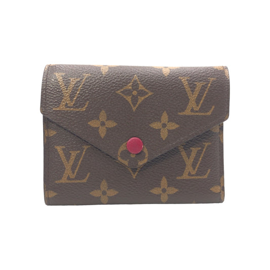 10324
LOUIS VUITTON ルイヴィトン モノグラム ポルトフォイユ ヴィクトリーヌ ブラウン フューシャ PVC M41938 折財布 コンパクトウォレット  レディース