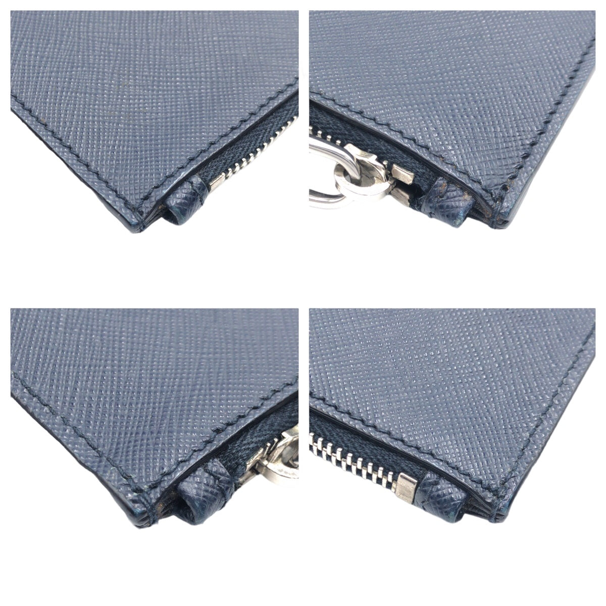 10328
PRADA プラダ サフィアーノ レーシングカー ネイビー シルバー金具 レザー クラッチバッグ セカンドバッグ  メンズ