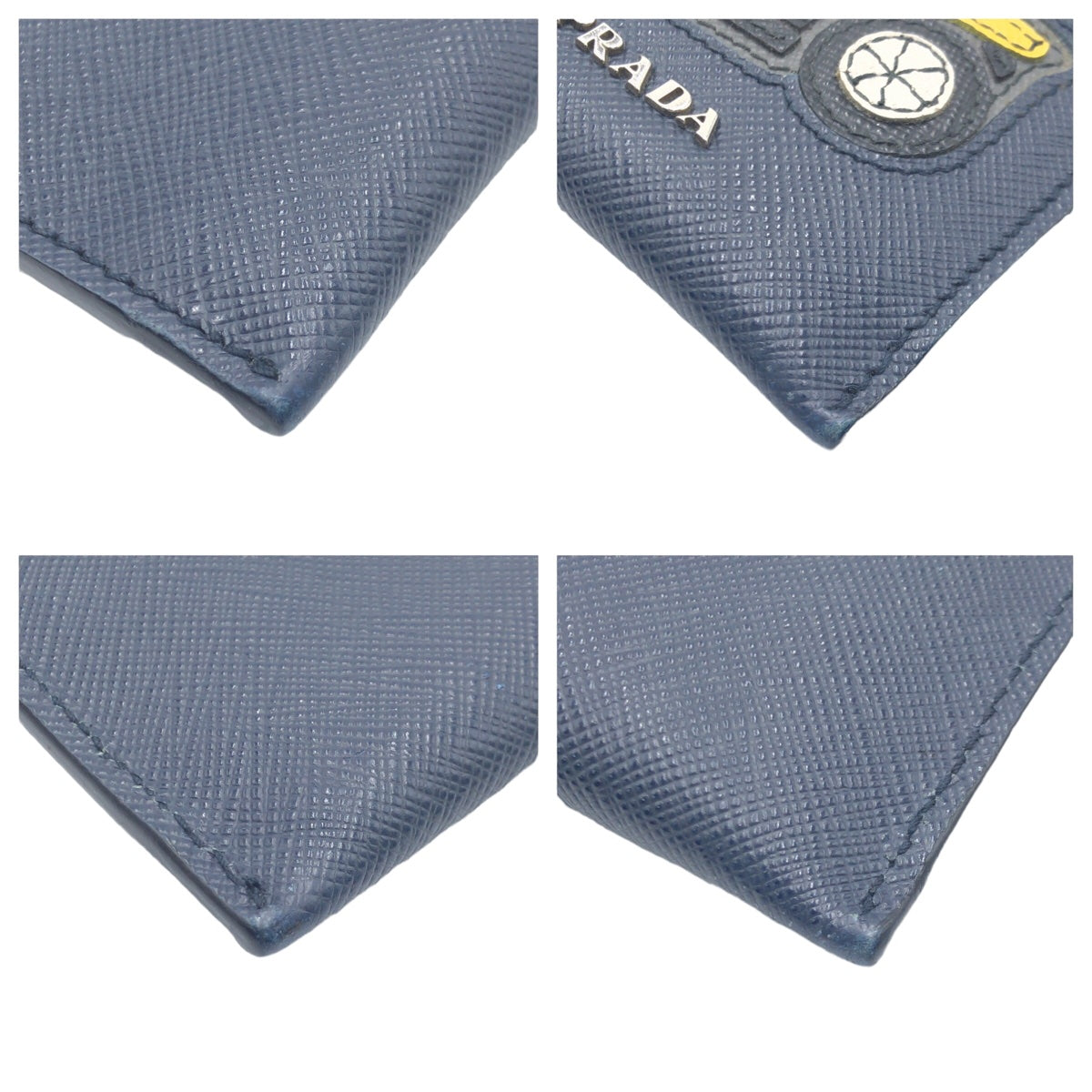 10328
PRADA プラダ サフィアーノ レーシングカー ネイビー シルバー金具 レザー クラッチバッグ セカンドバッグ  メンズ