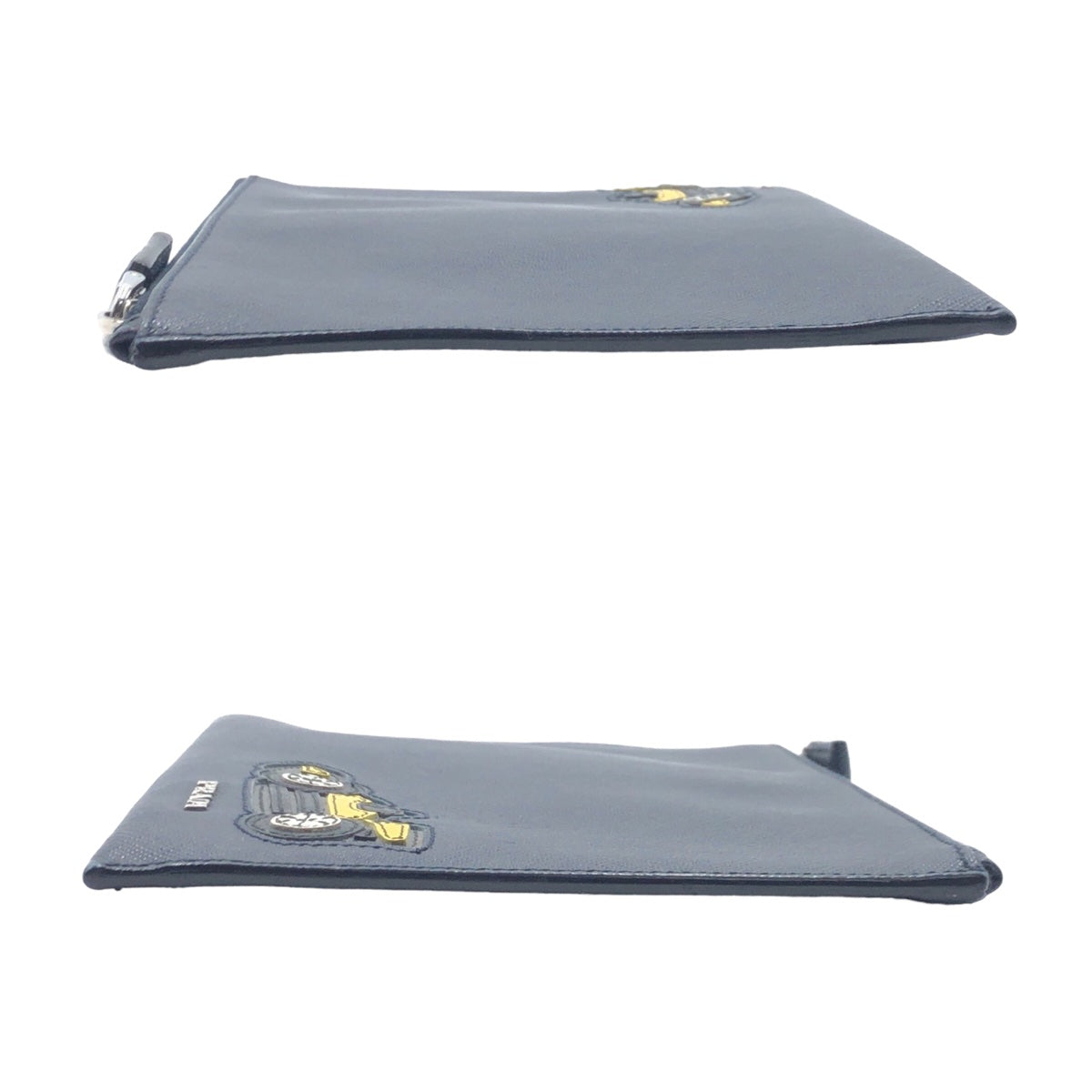 10328
PRADA プラダ サフィアーノ レーシングカー ネイビー シルバー金具 レザー クラッチバッグ セカンドバッグ  メンズ