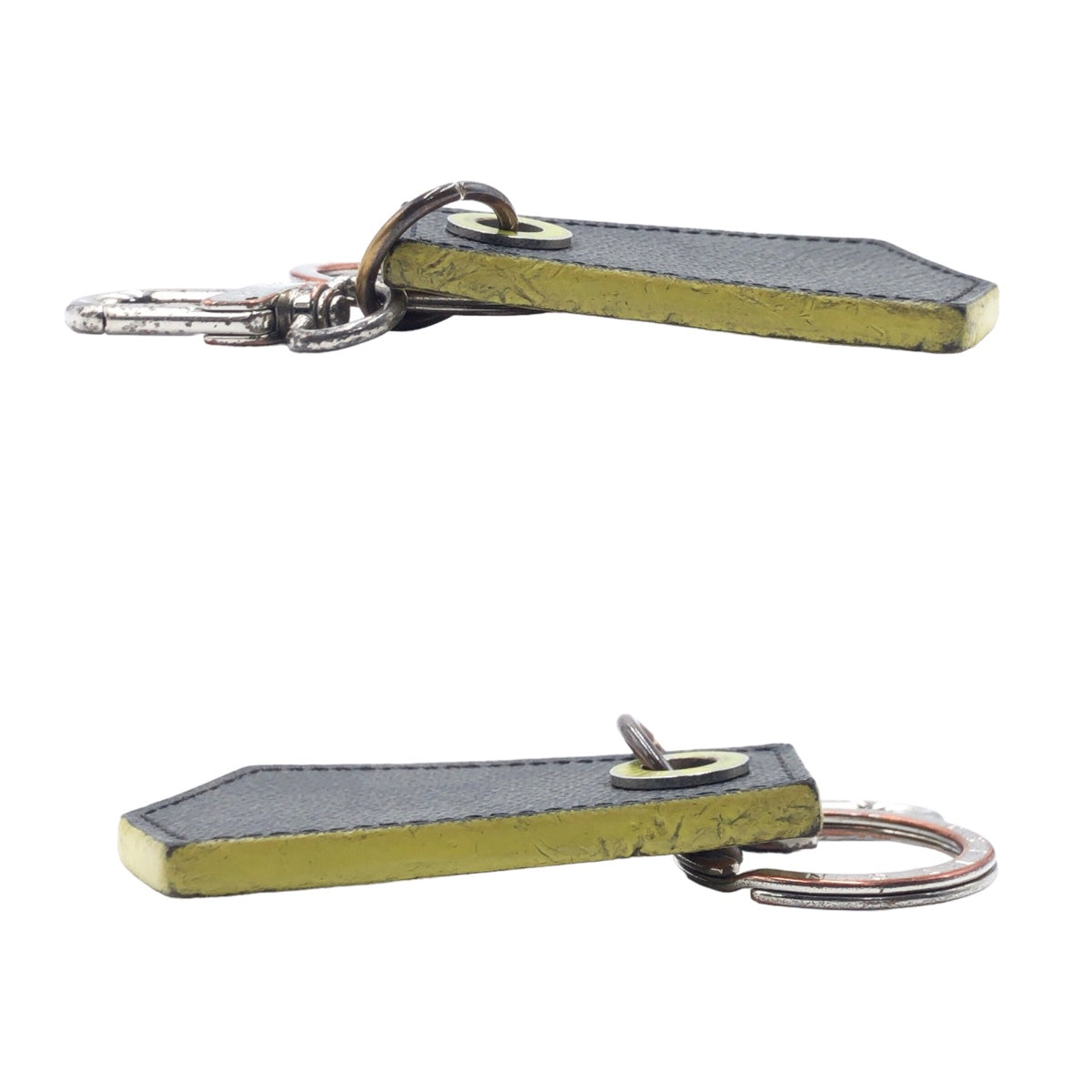 10335
LOUIS VUITTON ルイヴィトン ダミエ グラフィット キーホルダー アンシャッペ イエロー ブラック PVC M67215 キーホルダー キーリング  メンズ