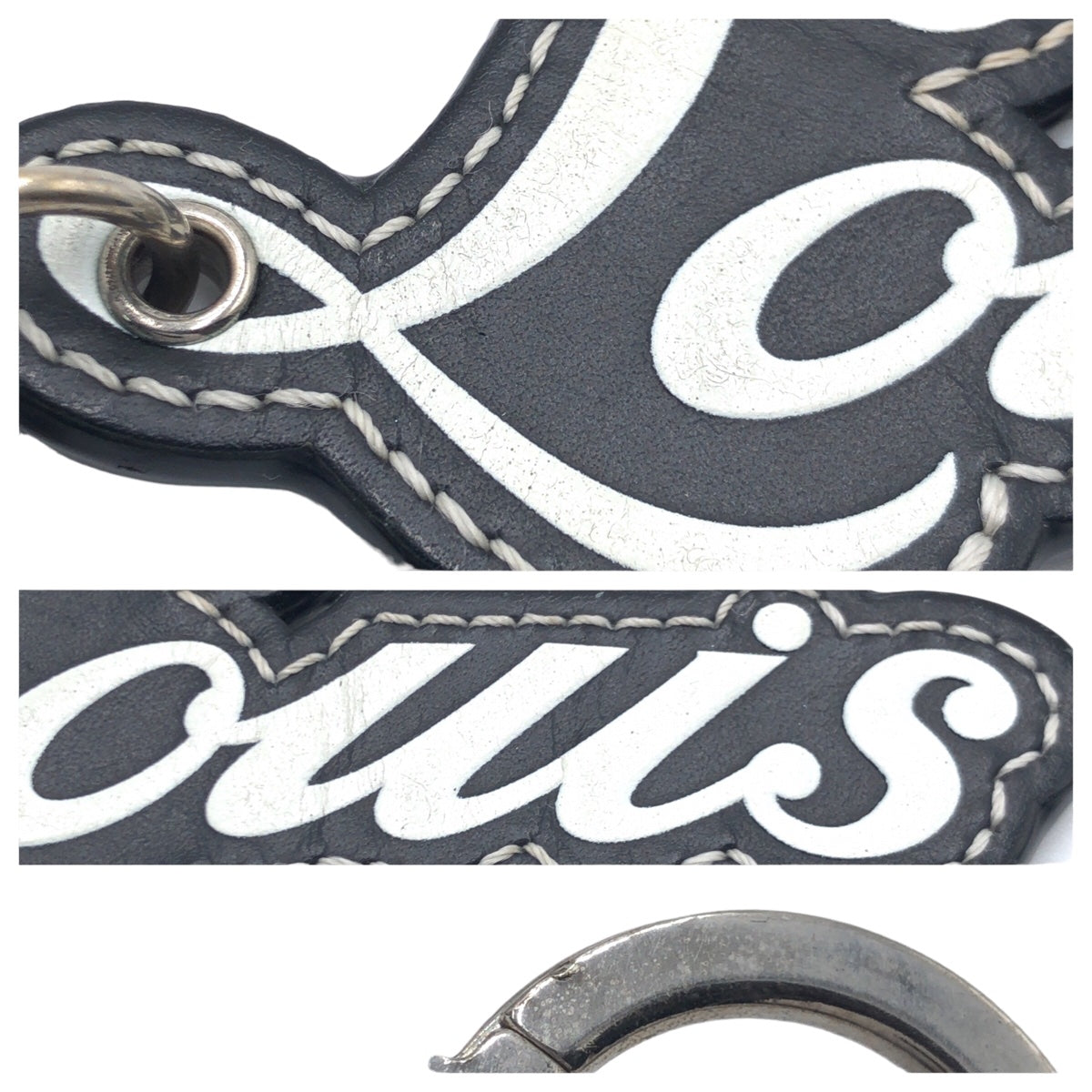 10337
LOUIS VUITTON ルイヴィトン ポルトクレ ルイ ブラック ホワイト シルバー金具 カーフ M63633 キーホルダー キーリング 男女兼用  メンズ