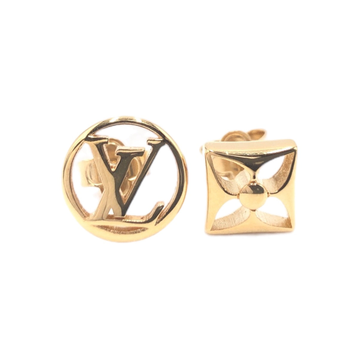 D-024
LOUIS VUITTON ルイヴィトン モノグラム ブックレドレイユ クレイジー インロック ゴールド 金 メタル M00395 ピアス LVサークル  レディース