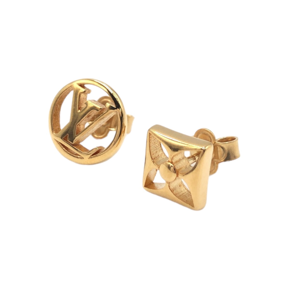 D-024
LOUIS VUITTON ルイヴィトン モノグラム ブックレドレイユ クレイジー インロック ゴールド 金 メタル M00395 ピアス LVサークル  レディース