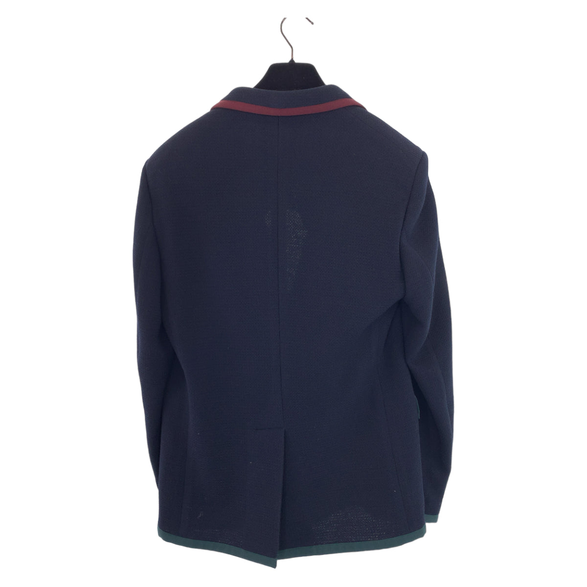 10339
GUCCI グッチ ロゴエンブレムボタン サイズ48 ネイビー グリーン レッド ウール 502525 テーラードジャケット  メンズ A77