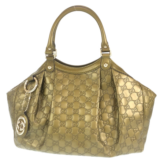H-00475
GUCCI グッチ グッチシマ GG柄 スーキー インターロッキング ゴールド 金 シマレザー 211944 トートバッグ ハンドバッグ  レディース
