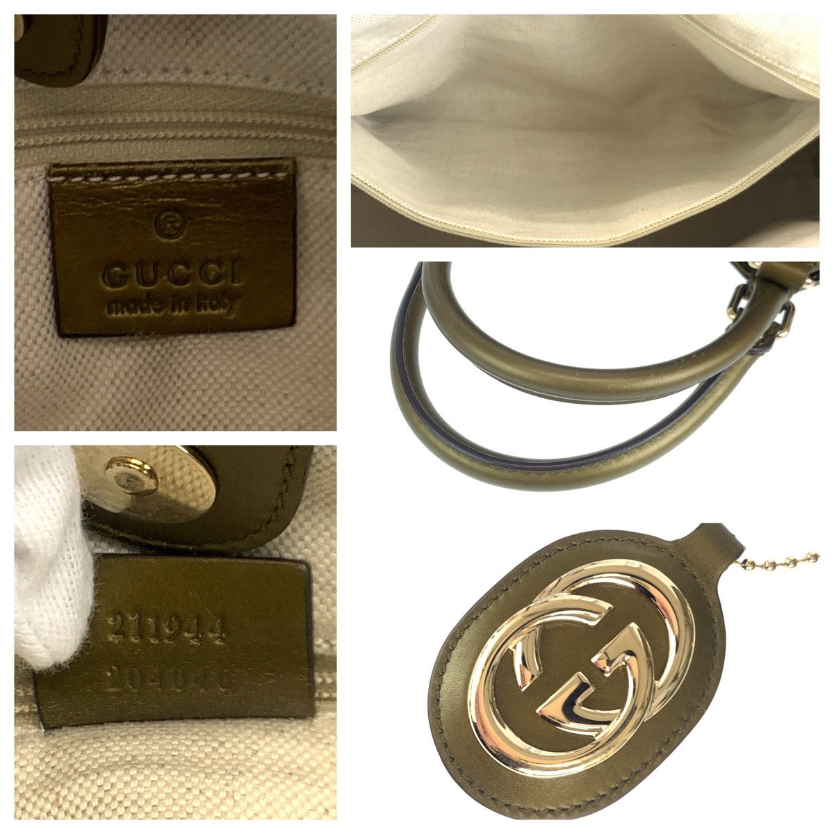 H-00475
GUCCI グッチ グッチシマ GG柄 スーキー インターロッキング ゴールド 金 シマレザー 211944 トートバッグ ハンドバッグ  レディース