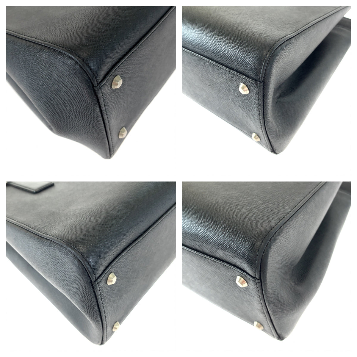 10340
BURBERRY バーバリー 中チェック柄 ブラック レザー ハンドバッグ トートバッグ  レディース