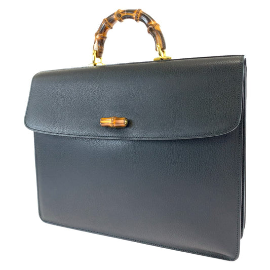 H-00477
GUCCI グッチ バンブー ブラック 黒 レザー 015 904 3304 ビジネスバッグ ブリーフケース  メンズ