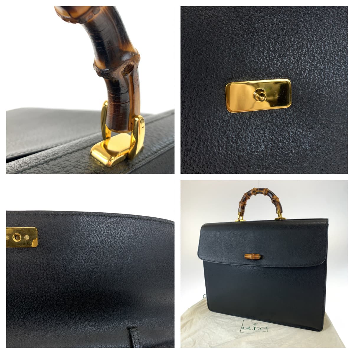 H-00477
GUCCI グッチ バンブー ブラック 黒 レザー 015 904 3304 ビジネスバッグ ブリーフケース  メンズ