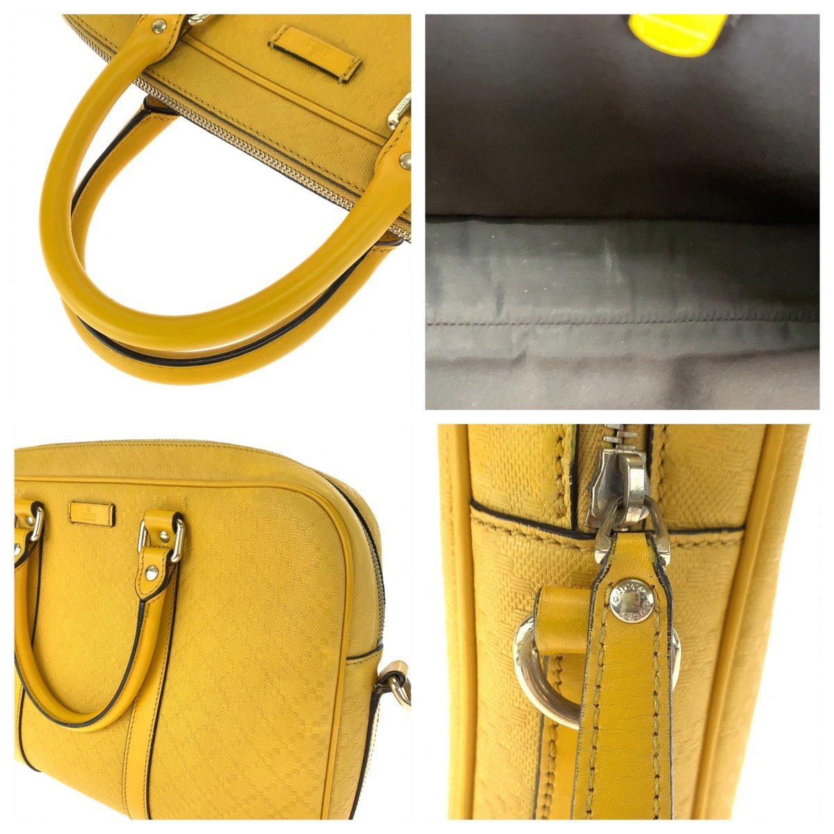 GUCCI グッチ ディアマンテラックス イエロー 黄 ゴールド金具 レザー 344357 ショルダーバッグ ハンドバッグ 2way  レディース