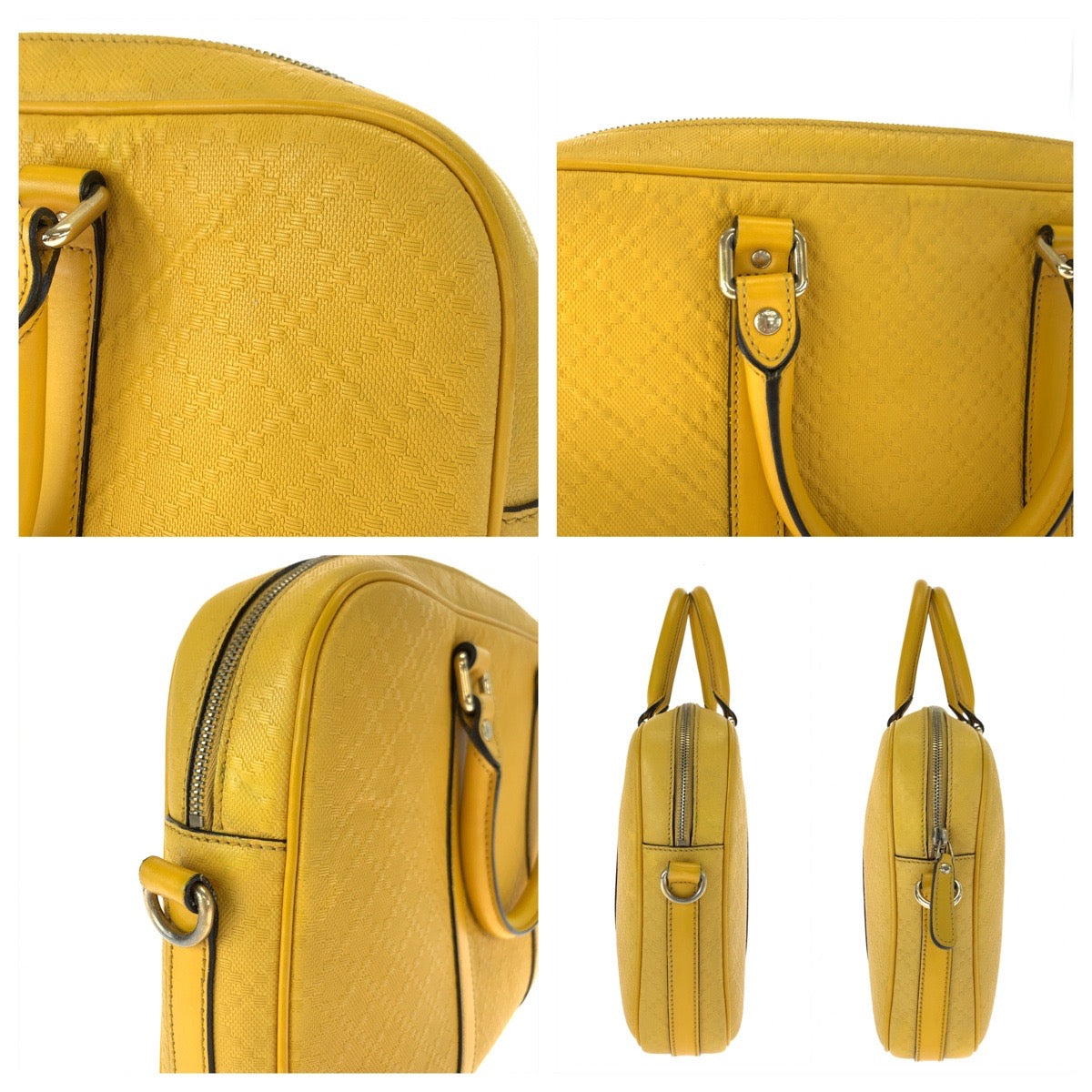 GUCCI グッチ ディアマンテラックス イエロー 黄 ゴールド金具 レザー 344357 ショルダーバッグ ハンドバッグ 2way  レディース
