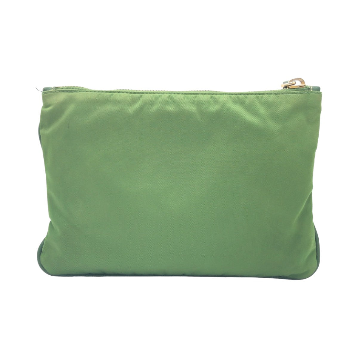PRADA Tessuto Green Gold Hardware Nylon Pouch for Women