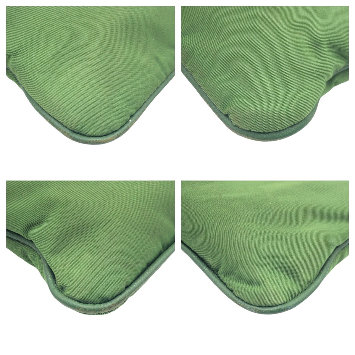 PRADA Tessuto Green Gold Hardware Nylon Pouch for Women