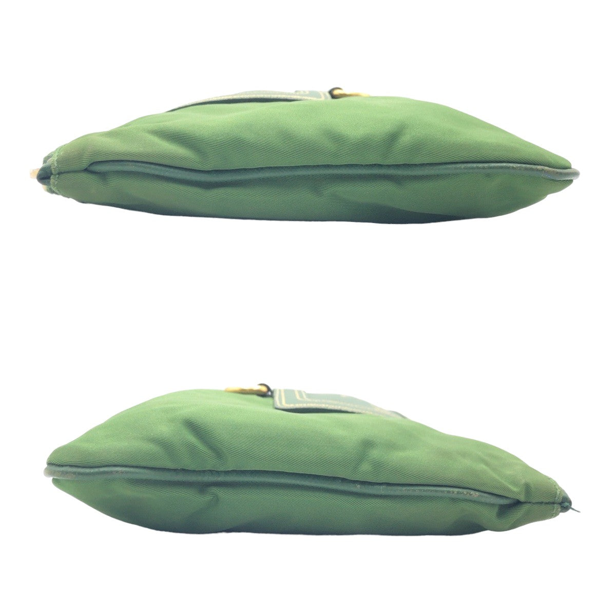 PRADA Tessuto Green Gold Hardware Nylon Pouch for Women